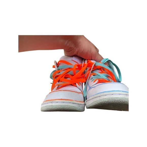 Custom Nike Air Jordan 1 Mid White Pure Platinum Swoosh Size 10.5 - Picture 15 of 16